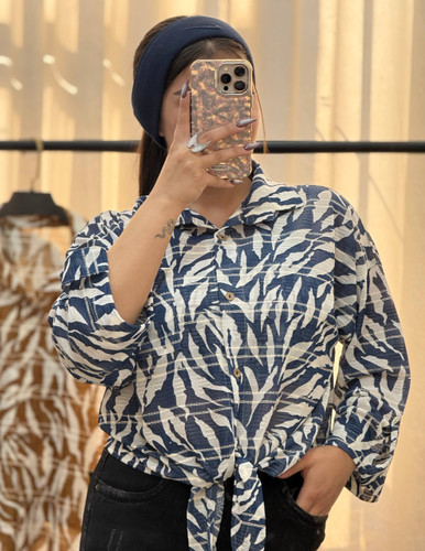 شومیز گرهی طرح برگ