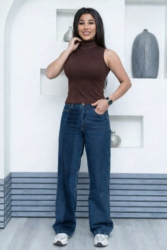 تاپ یقه اسکی قهوه ای