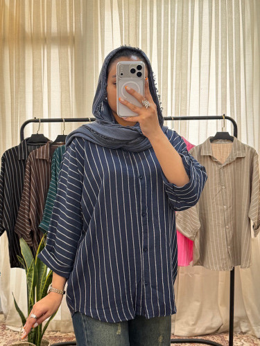 شومیز راه راه قواره دار